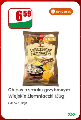 Chipsy o smaku twarożku Lorenz wiejskie ziemniaczki promocja w Dino
