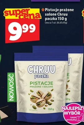 Pistacje prażone solone Chruu paczka promocja w TOPAZ
