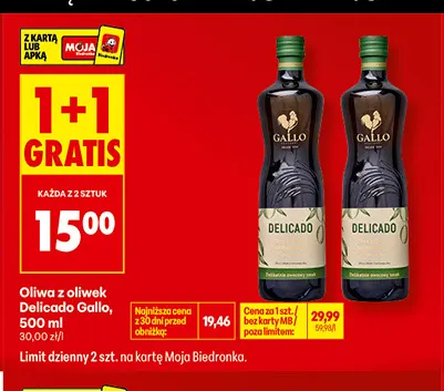 Oliwa z oliwek Delicado Gallo promocja w Biedronka