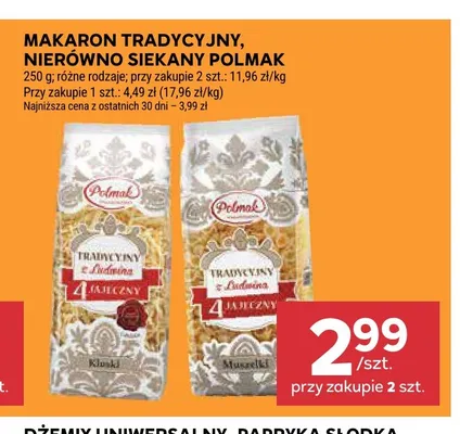 Makaron tradycyjny 4-jajeczny Polmak Muszelki promocja w Stokrotka