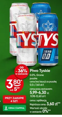 Piwo bezalkoholowe Tyskie Zero promocja w Żabka