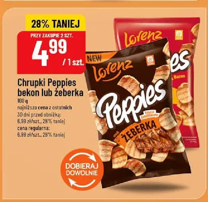 Chrupki Peppies bekon lub żeberka promocja w POLOmarket
