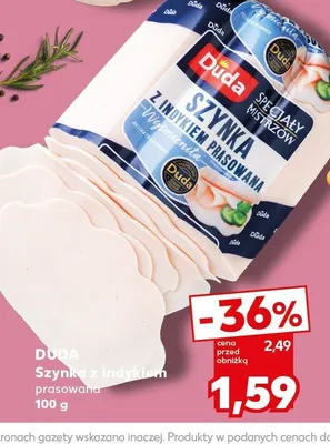 Szynka z indykiem prasowana Duda promocja w Kaufland