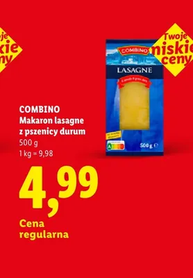 Makaron lasagne z pszenicy durum Combino promocja w Lidl