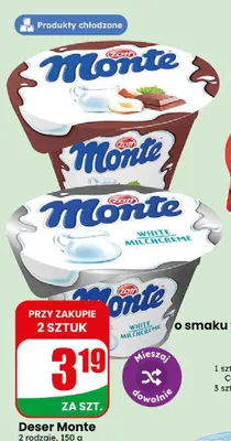 Deser czekoladowo-orzechowy Zott Monte promocja w Dino