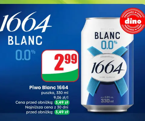 Piwo Blanc 1664 puszka promocja w Dino