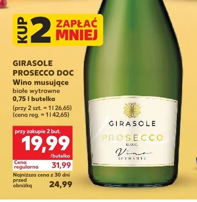 Wino musujące Girasole Prosecco DOC promocja w Kaufland