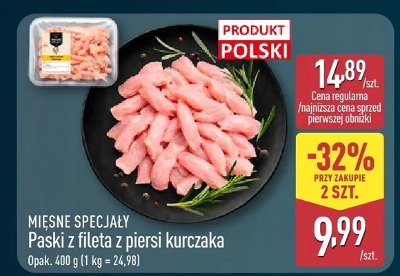 Paski z fileta z piersi kurczaka promocja w Aldi
