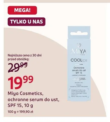 Ochronne serum do ust Miya Cosmetics SPF 15 promocja w Rossmann