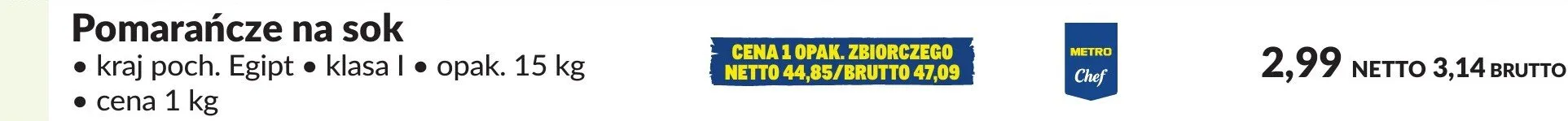 Pomarańcze na sok promocja w Makro