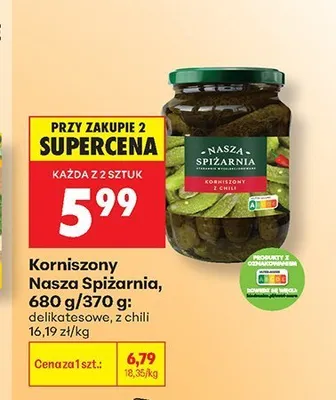 Korniszony Nasza Spiżarnia z chili promocja w Biedronka