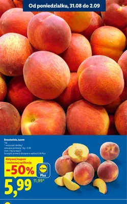 Brzoskwinie luzem promocja w Lidl