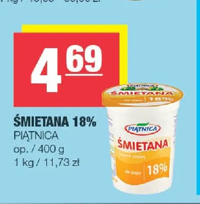 Śmietana Piątnica 18% promocja w SPAR