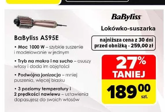 Lokówko-suszarka AS95E BaByliss promocja w Carrefour Market
