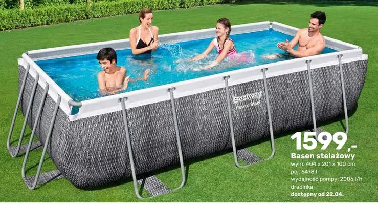 Basen stelażowy drabinka promocja w Bricomarche