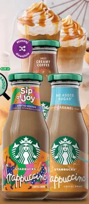 Napój mleczno-kawowy Frappuccino Caramel No Added Sugar Starbucks promocja w Dino