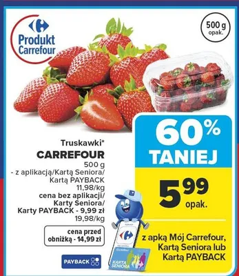 Truskawki promocja w Carrefour Market
