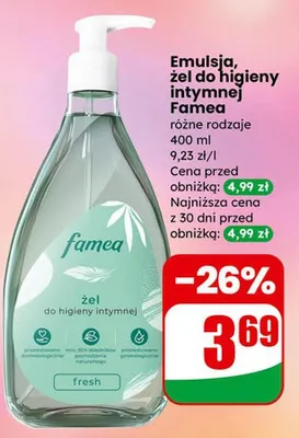 Emulsja, żel do higieny intymnej, różne rodzaje promocja w Dino