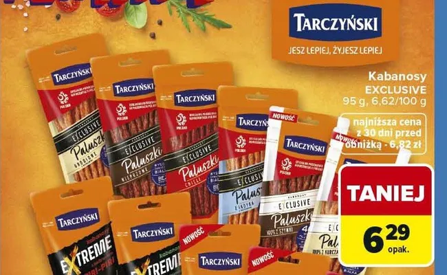 Kabanosy Exclusive Tarczyński promocja w Carrefour