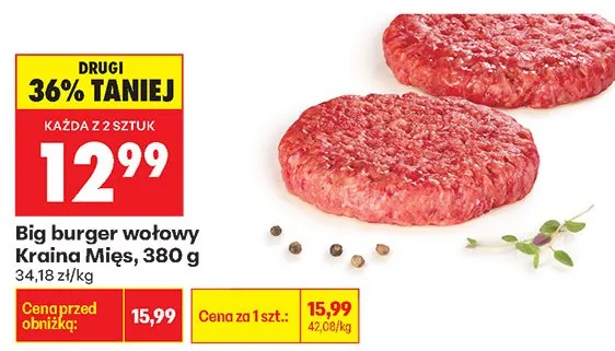 Big burger wołowy promocja w Biedronka