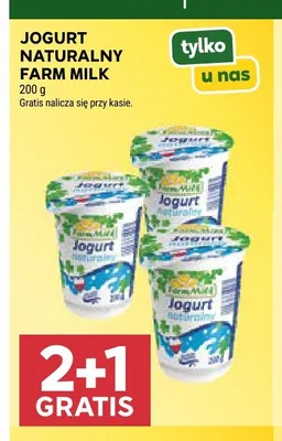 Jogurt naturalny Farm Milk promocja w Stokrotka