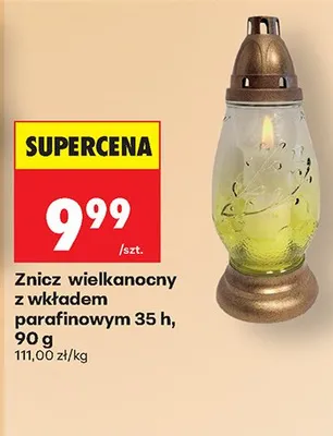 Znicz wielkanocny z wkładem parafinowym 35 h promocja w Biedronka