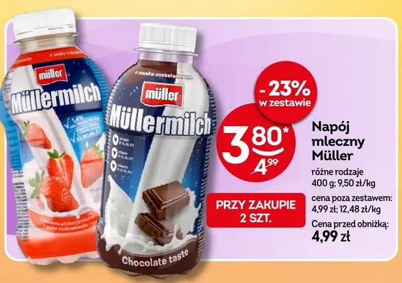 Napój mleczny Müller czekoladowy promocja w Żabka