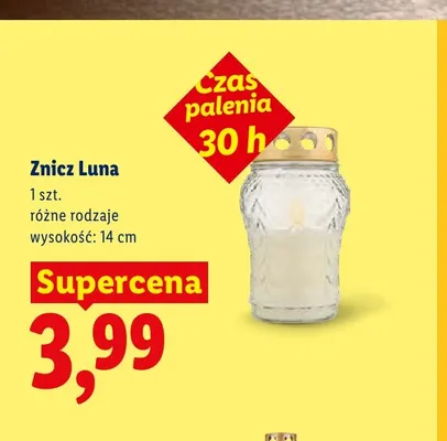 Znicz Luna 14 cm promocja w Lidl