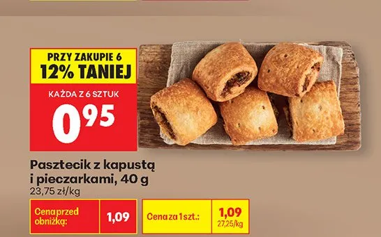 Pasztecik z kapustą i pieczarkami promocja w Biedronka