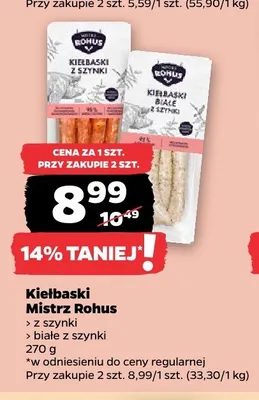Kiełbaski z szynki Mistrz Rohus promocja w Netto