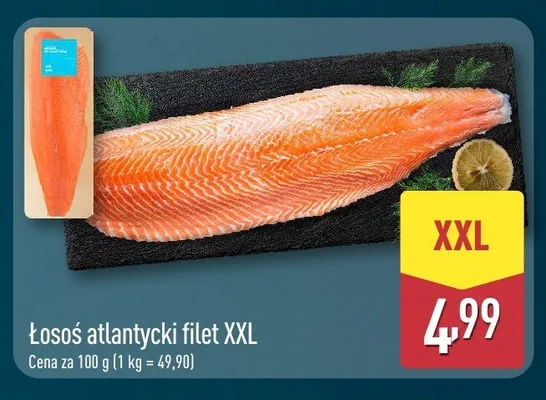 Łosoś atlantycki filet XXL Almare promocja w Aldi