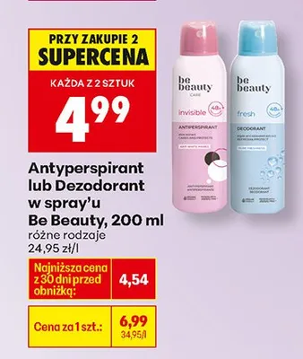 Antyperspirant w sprayu, różne rodzaje promocja w Biedronka