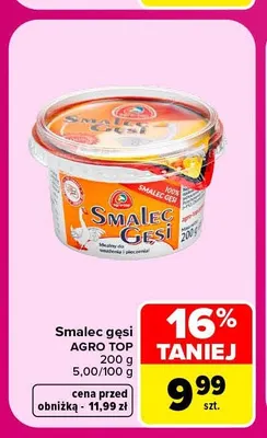 Smalec gęsi Agro Top promocja w Carrefour