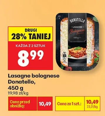 Lasagne bolognese Donatello promocja w Biedronka