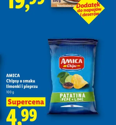 Chipsy o smaku limonki i pieprzu Amica Patatina Pepe e Lime promocja w Lidl