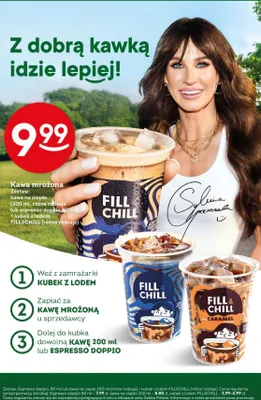 Zestaw kawa mrożona: kawa na ciepło lub espresso doppio + kubek z lodem FILL&CHILL promocja w Żabka