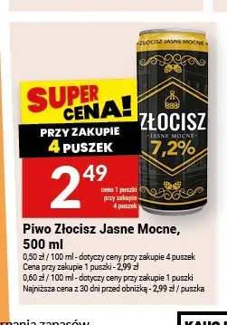 Piwo Złocisz Jasne Mocne 500ml promocja w Twój Market