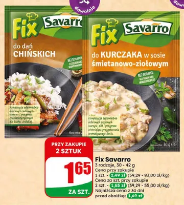 Fix do dań chińskich Savarro promocja w Dino