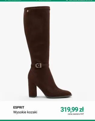 Wysokie kozaki Esprit promocja w Deichmann