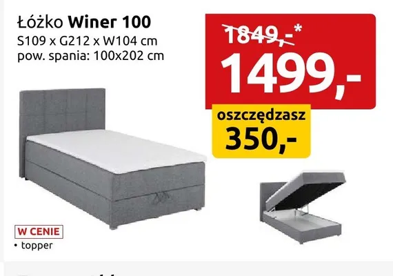 Łóżko Winer 100 promocja w Black Red White