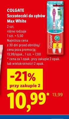 Szczoteczki do zębów Max White Colgate promocja w Lidl