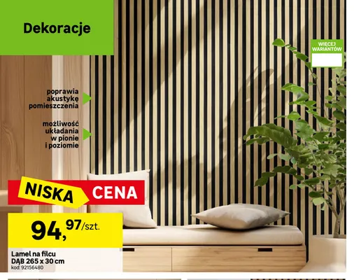 Lamel na filcu dąb promocja w Leroy Merlin