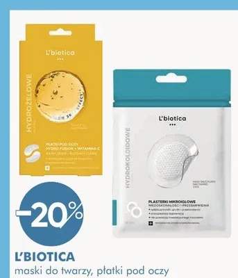 Maski do twarzy, płatki pod oczy L'biotica promocja w Super-Pharm
