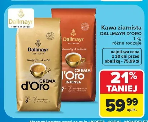 Kawa ziarnista Dallmayr d'Oro promocja w Carrefour