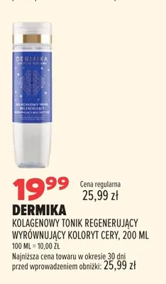 Kolagenowy tonik regenerujący wyrównujący koloryt cery Dermika promocja w Drogerie Natura