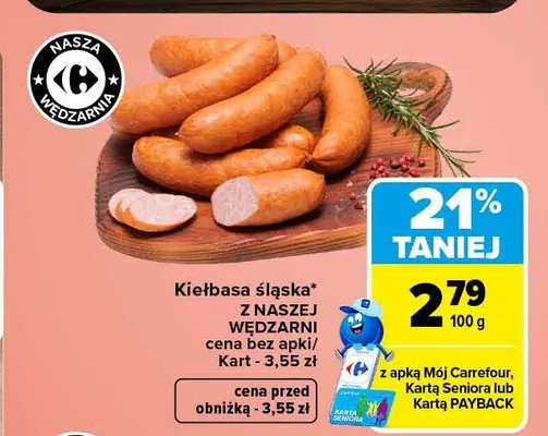 Kiełbasa śląska Z Naszej Wędzarni promocja w Carrefour Market