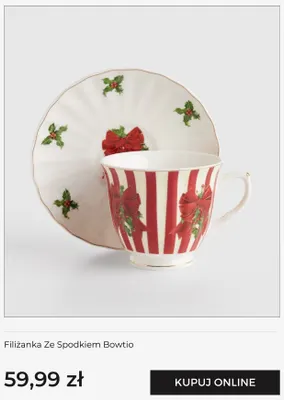 Filiżanka ze spodkiem Bowtio home & you promocja w home&you