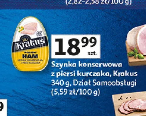Szynka konserwowa z piersi kurczaka Krakus promocja w Auchan
