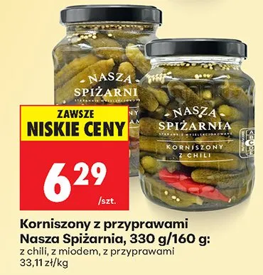 Korniszony z przyprawami promocja w Biedronka
