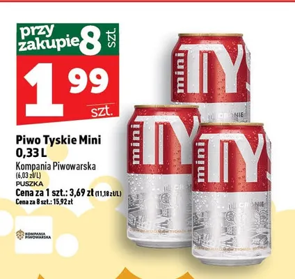 Piwo Tyskie Mini promocja w TOPAZ